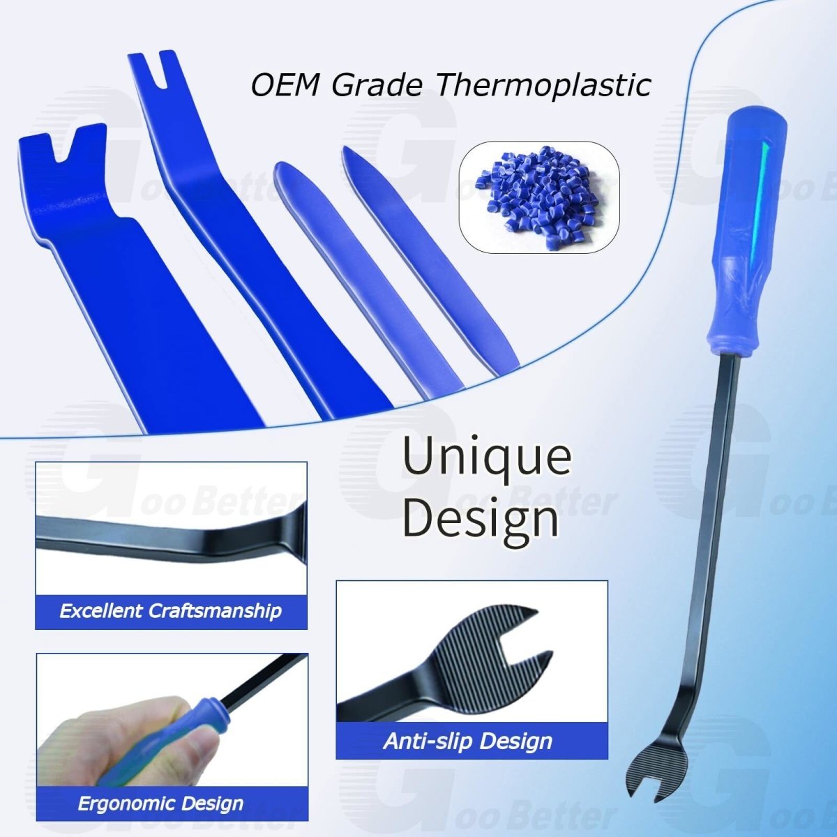 5Pcs Car Trim Removal Tool Kit Pry Bar Panel Door Interior Clip Hand Tools Set - HomeDIYer