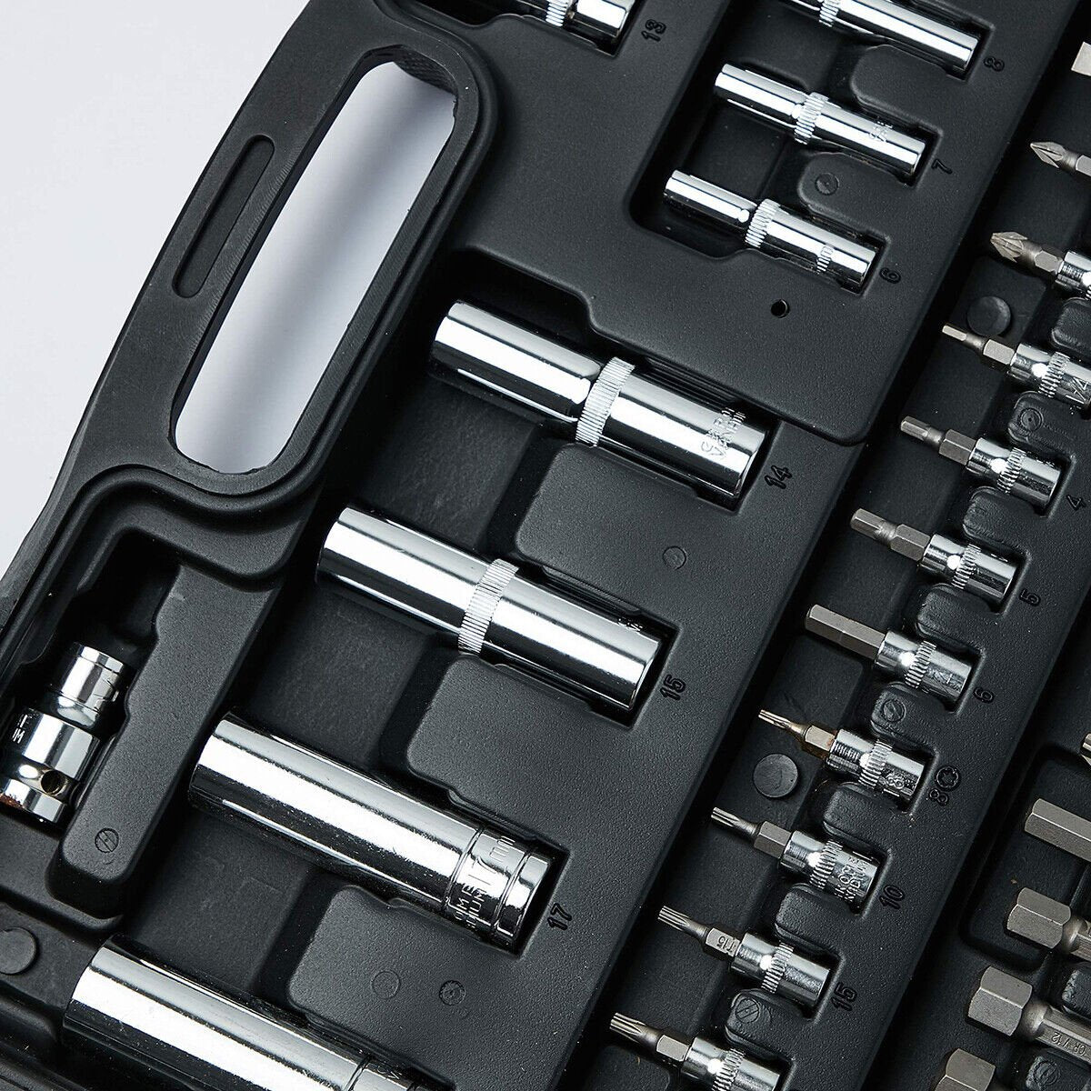 46Pcs Metric Socket Set Ratchet Torx Wrench Kit 1/4" Drive Repair Tool with Case - HomeDIYer