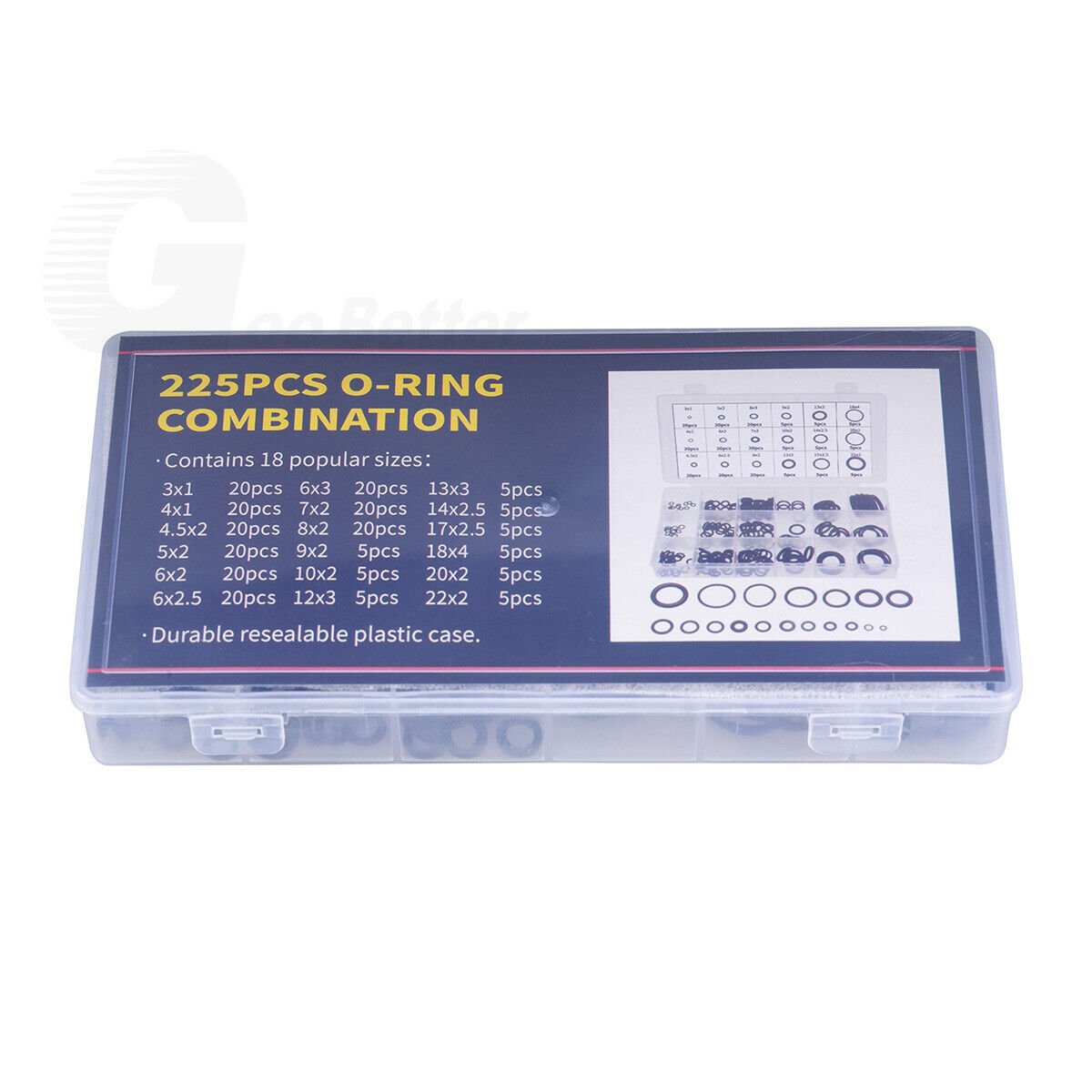 225Pcs O - Rings Ø3 - 22mm Nbr Rubber Sealing Rings Assortment Set O - Ring Sealing Rings - HomeDIYer