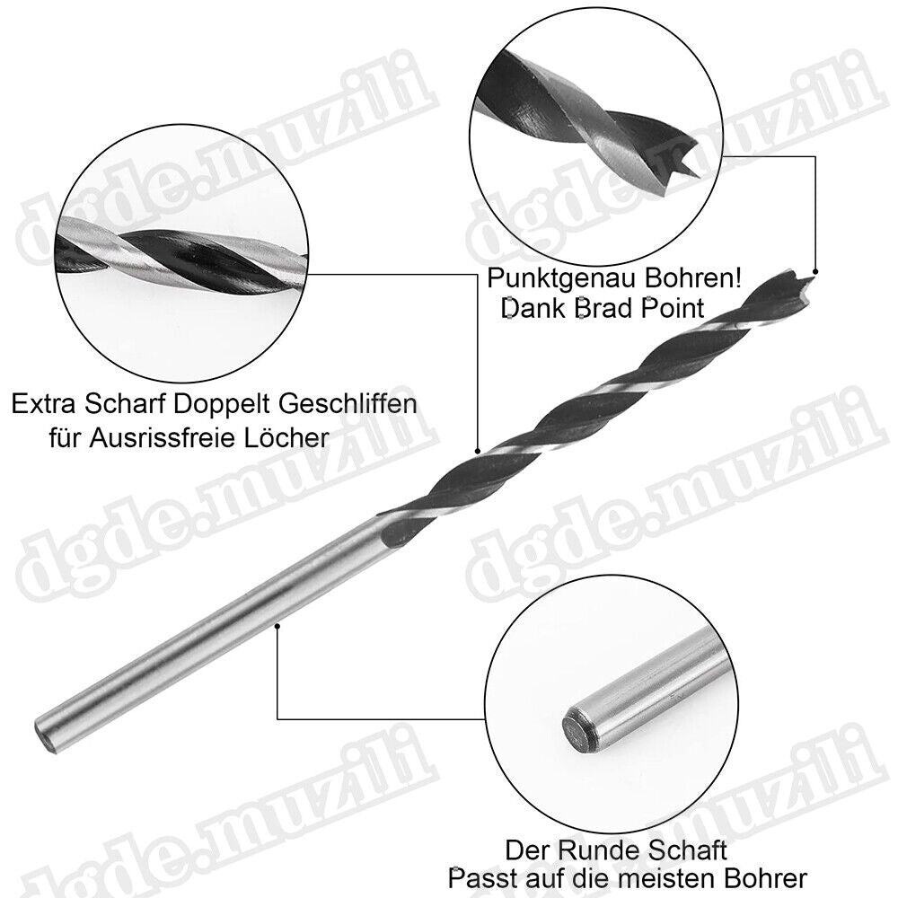 7PCS wood drill bit set Wood twist drill with center point Ø 4 - 12mm drill bit set - HomeDIYer