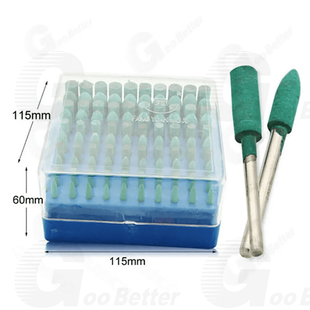 100pcs Rubber Grinding Head Polishing Burr Bit Mounted Kit For Dremel 1/8'' Shank - HomeDIYer