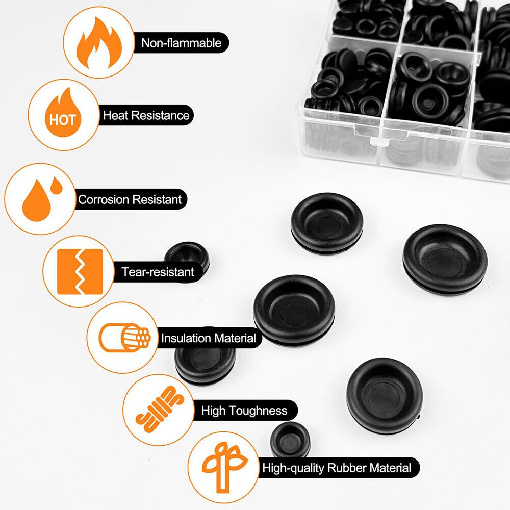 170 pcs cable gland assortment rubber grommets blind plugs body plugs - HomeDIYer