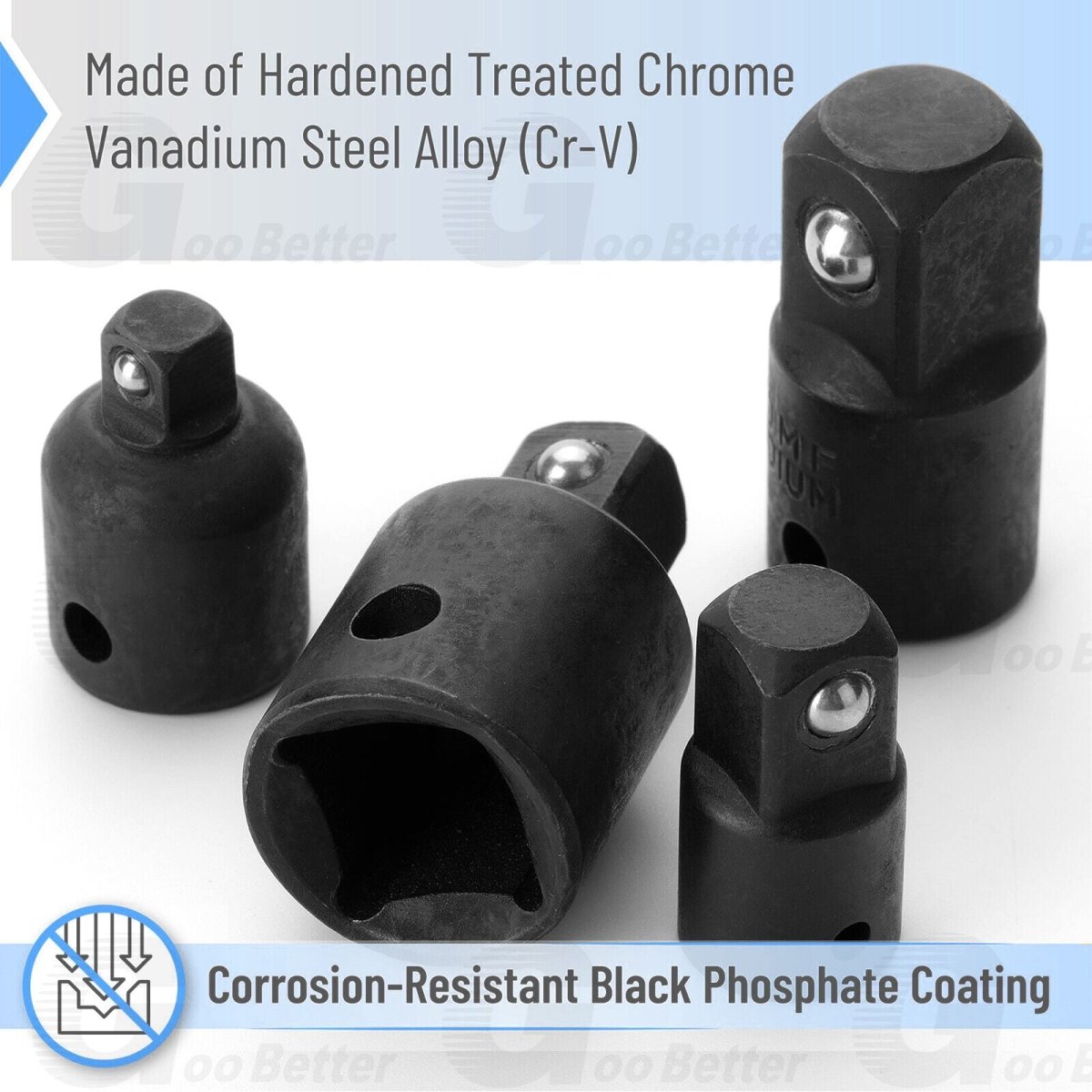 4 Pcs 3/8" to 1/4" 1/2 inch Air Impact Socket Adapter Set Drive Ratchet Reducer - HomeDIYer