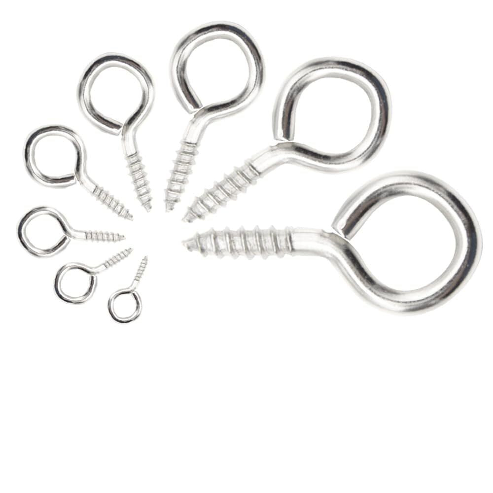 280 Pcs Eyebolts Galvanized Eyebolts Screw Hooks Eye Hooks Wooden Thread - HomeDIYer