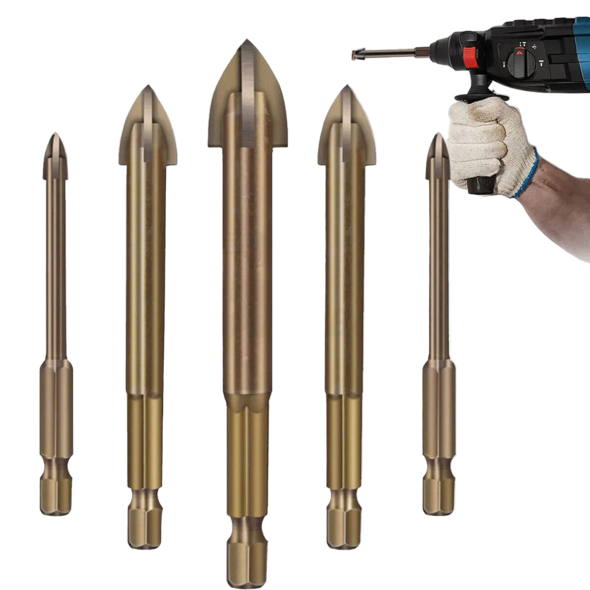 5 Efficient Universal Drilling Tool Cross Alloy Ceramic Triangle Drill Set 3 - 8mm - HomeDIYer