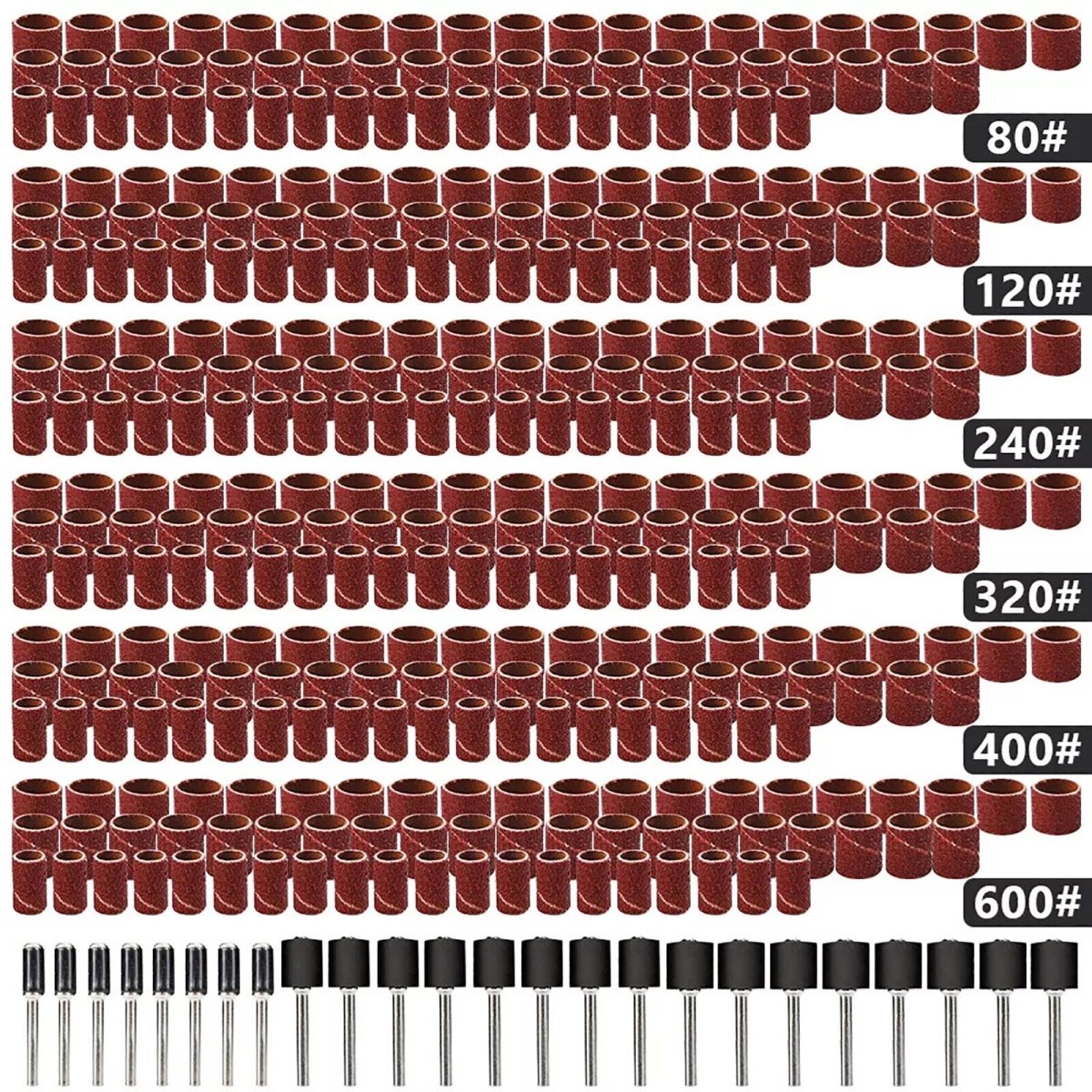 384Pcs Sanding Drum Kit Nail Sander Drill Bit For Dremel Accessories Rotary Tool - HomeDIYer
