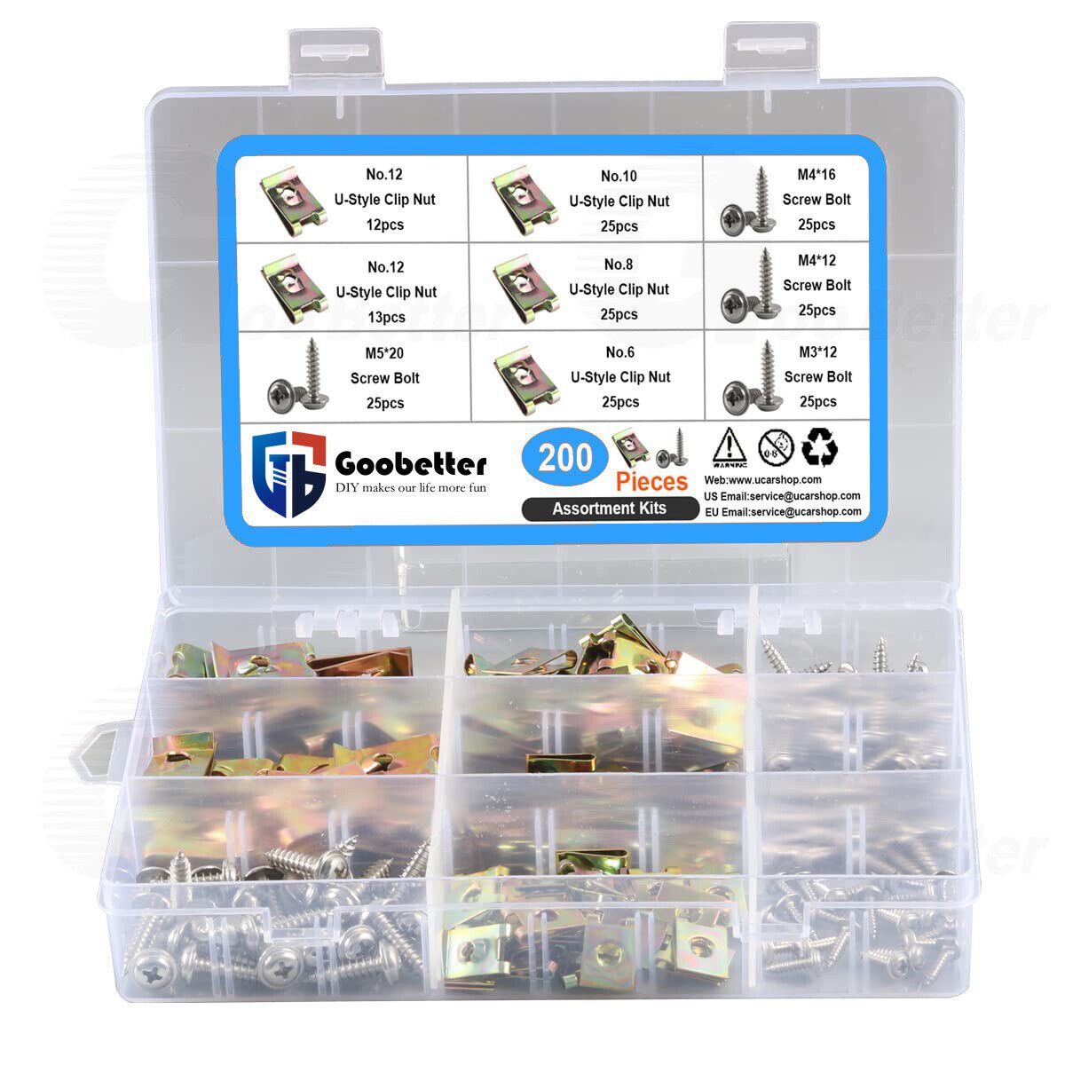 Auto Car U - Clip U Nut and Screw Assortment Kit for Car Dash Door Panel Interior - HomeDIYer