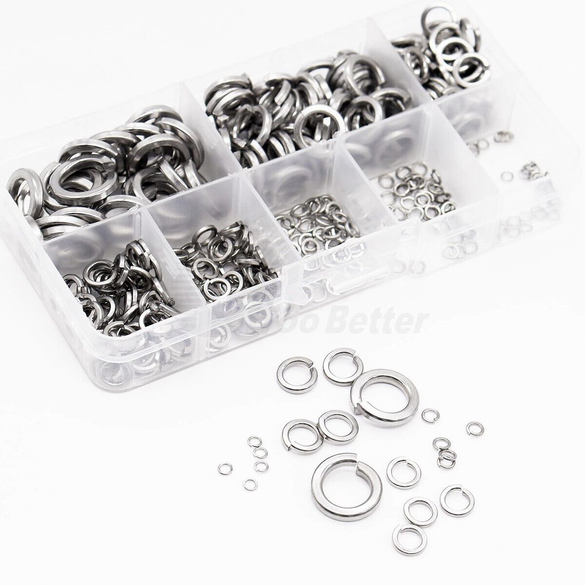 395Pcs Split Spring Washers Metric M4 - M12 Stainless Steel Set For Bolts & Screws - HomeDIYer