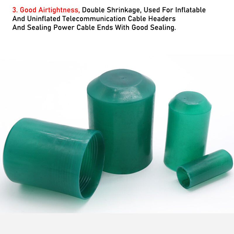 Completed installation showing fully shrunk end cap forming waterproof seal