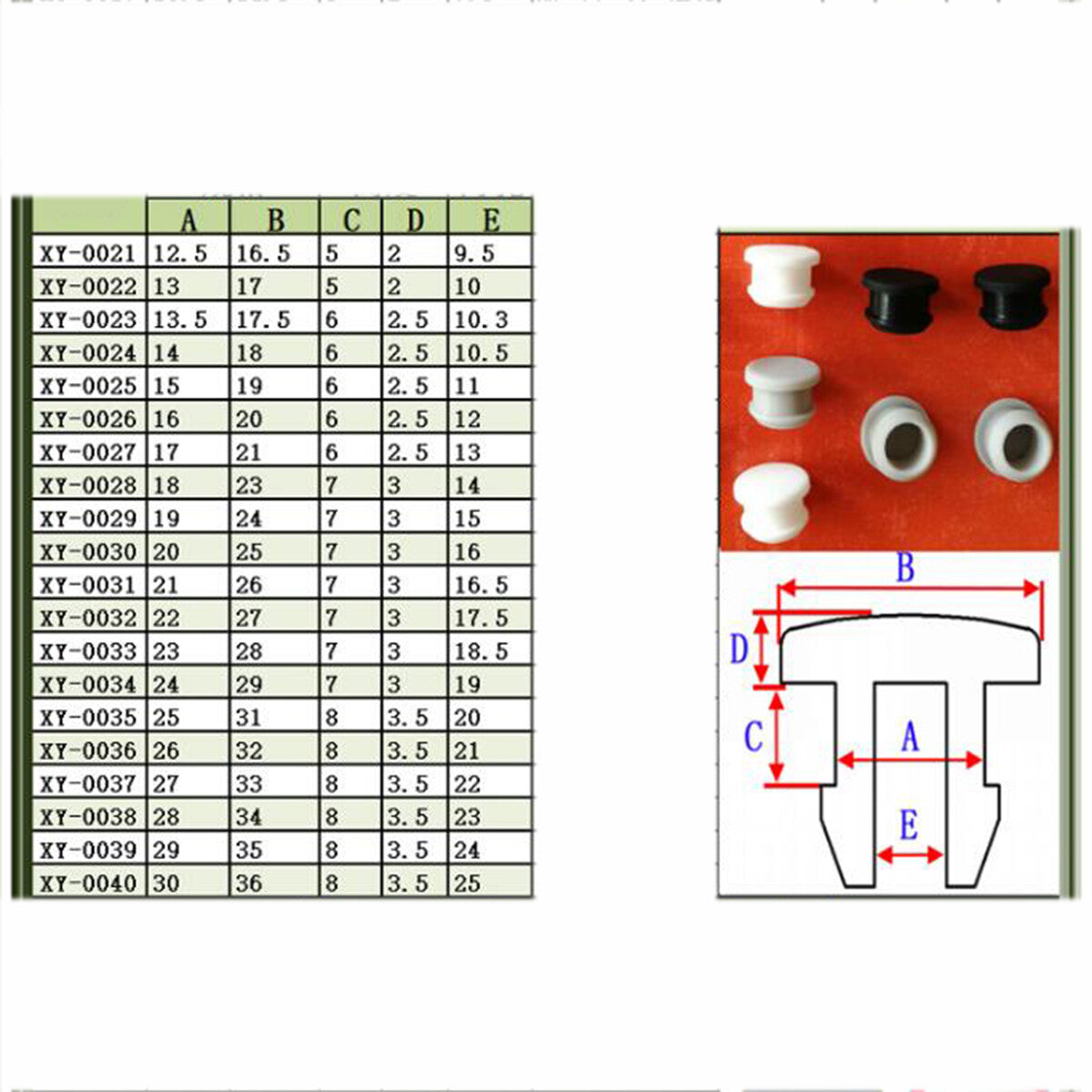 Multiple Snap-on Silicone End Caps Arranged by Size (2.5mm~14mm)