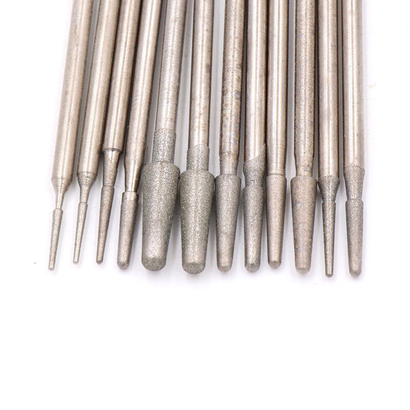 2.35mm Shank Diamond Grinding Head Jade Amber Polishing Carving 600/1200 Grit