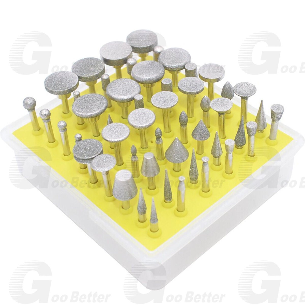 50Pcs Diamond Burr Stone Carving Grinding Bits 1/8'' Shank for Dremel Rotary Tool - HomeDIYer