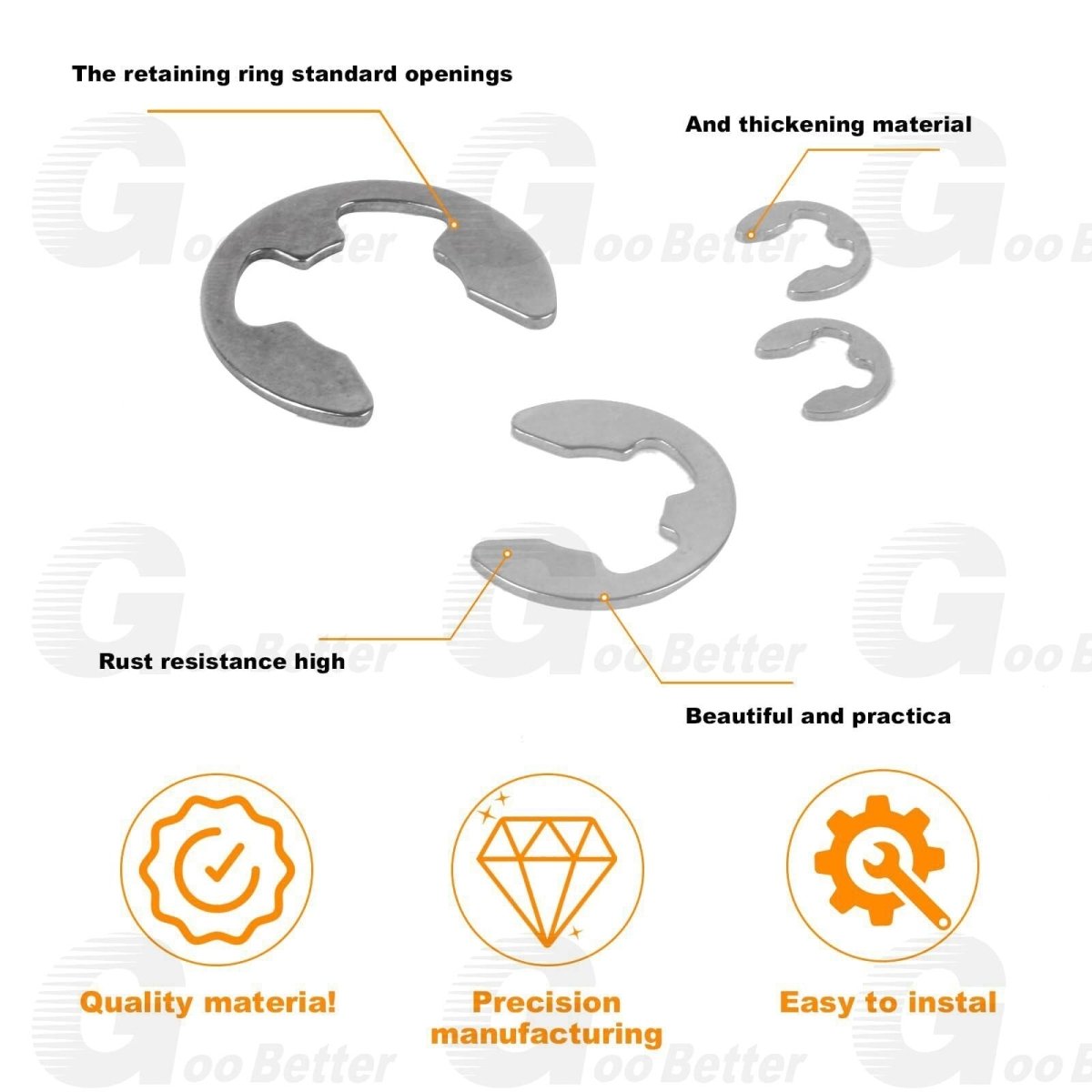 120PCS Assorted M1.5 - M10 Stainless E Clips C Circlip Kit Retaining Snap Ring Set - HomeDIYer
