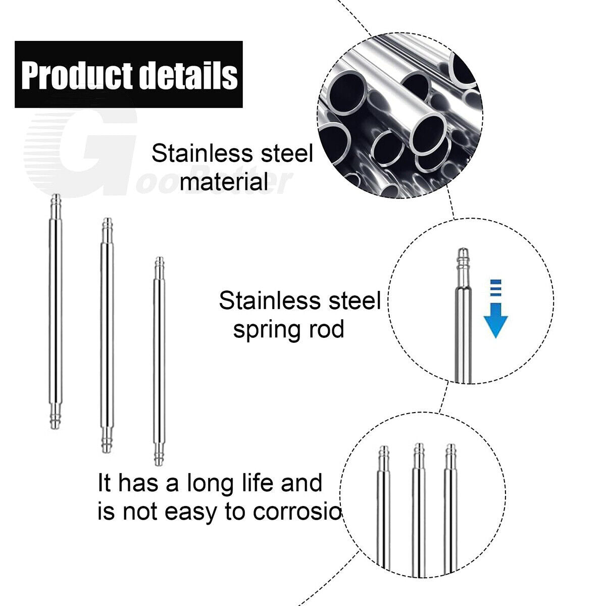 360Pcs Watch Band Strap Spring Bars 8 - 25mm Stainless Steel Link Pins Repair Tool - HomeDIYer