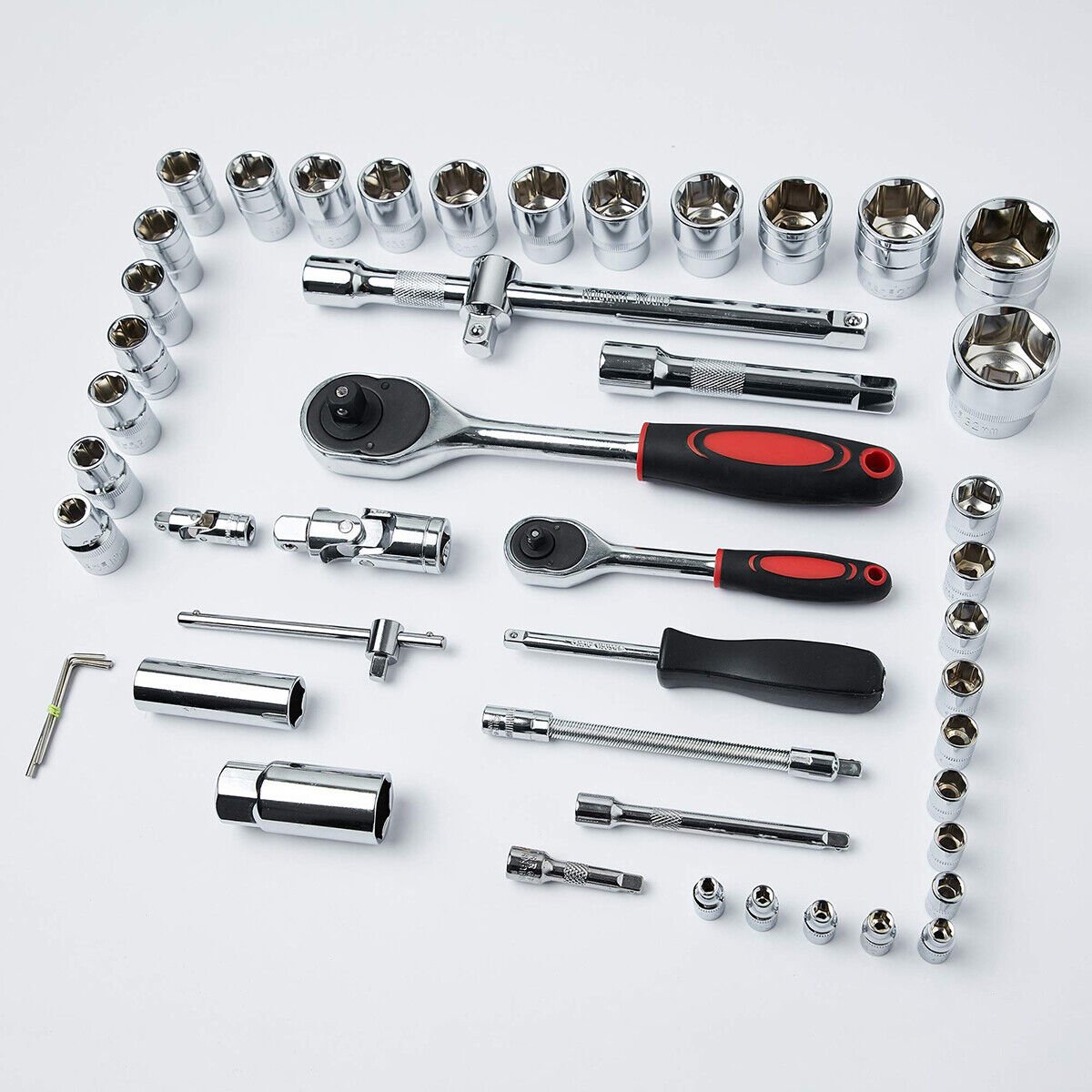 46Pcs Metric Socket Set Ratchet Torx Wrench Kit 1/4" Drive Repair Tool with Case - HomeDIYer