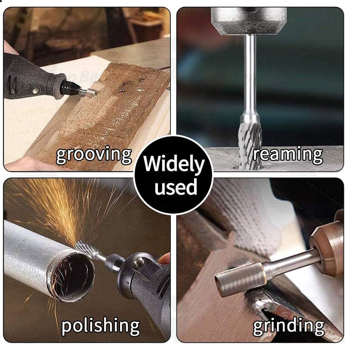 10x Double Cut Tungsten Carbide Rotary Burr Set 1/8'' Drill Bits for Dremel Tool - HomeDIYer