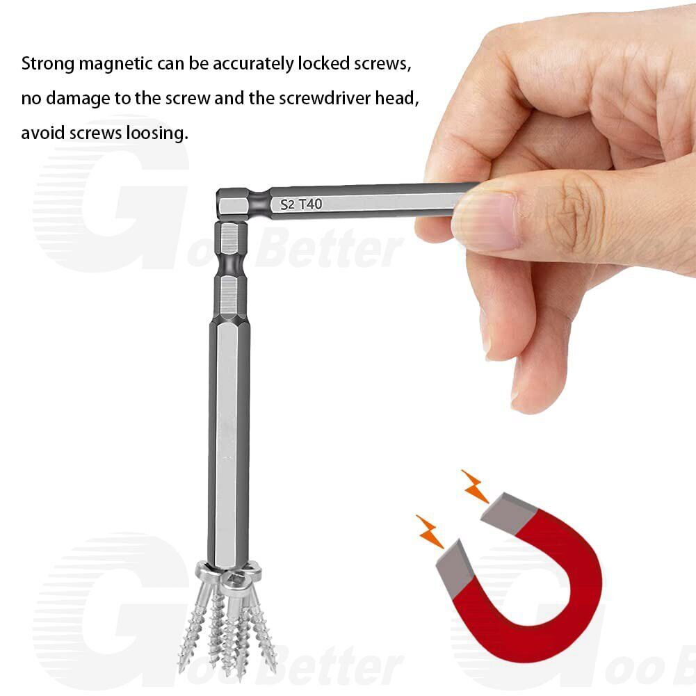 11pcs Magnetic Head Torx Screwdriver Bit Set T6 - T40 Security Tamper Proof Star - HomeDIYer