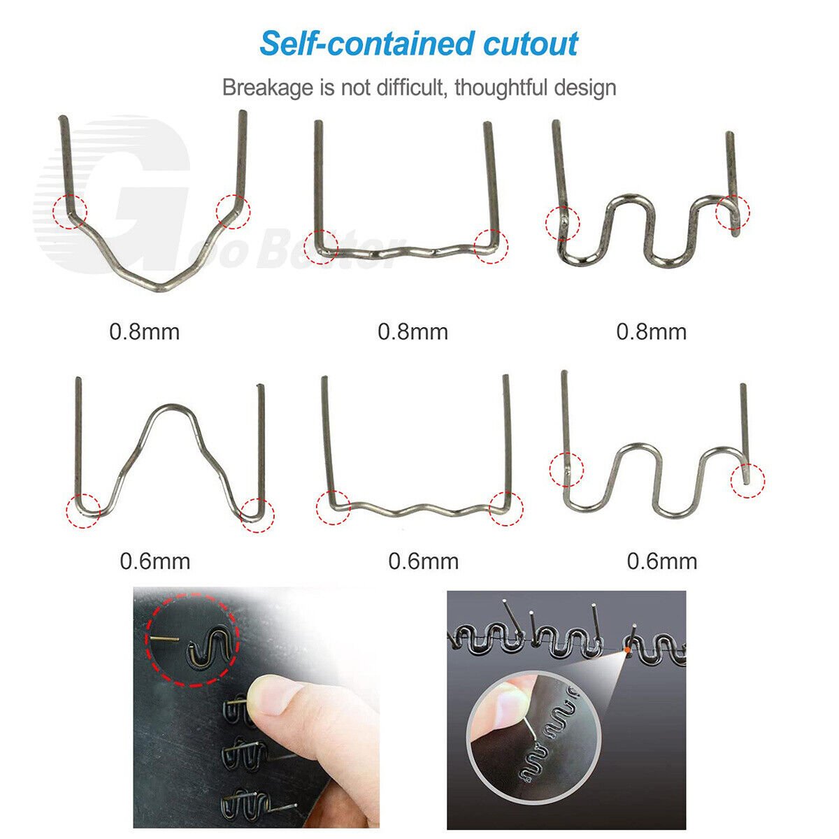 1200x 0.6/0.8mm Hot Stapler Staples Welding Wave Set For Car Bumper Repair Tools - HomeDIYer