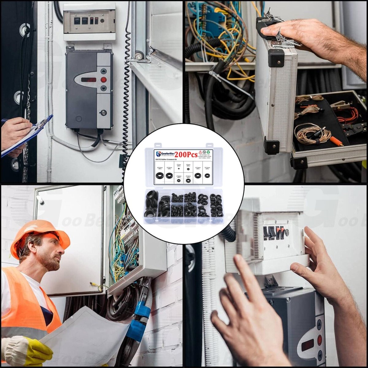 Rubber Grommets Blanking Open Blind Grommet Black Bung Set 295pcs Assorted Size - HomeDIYer