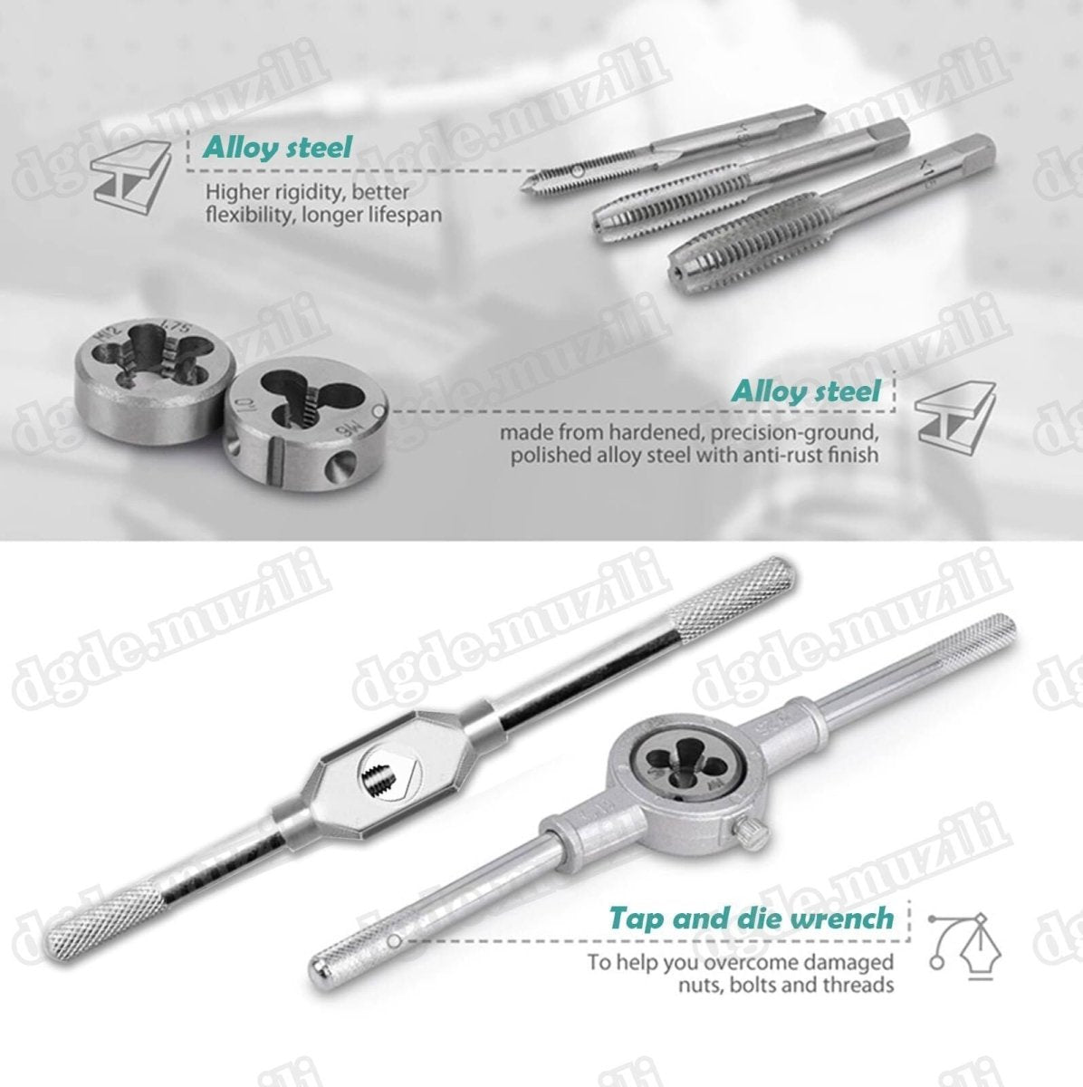 Experience Unmatched Quality and Durability with the Metric Tap and Die Set - A Comprehensive 32 - Piece Tool Kit for Precision Threading and Rethreading - HomeDIYer