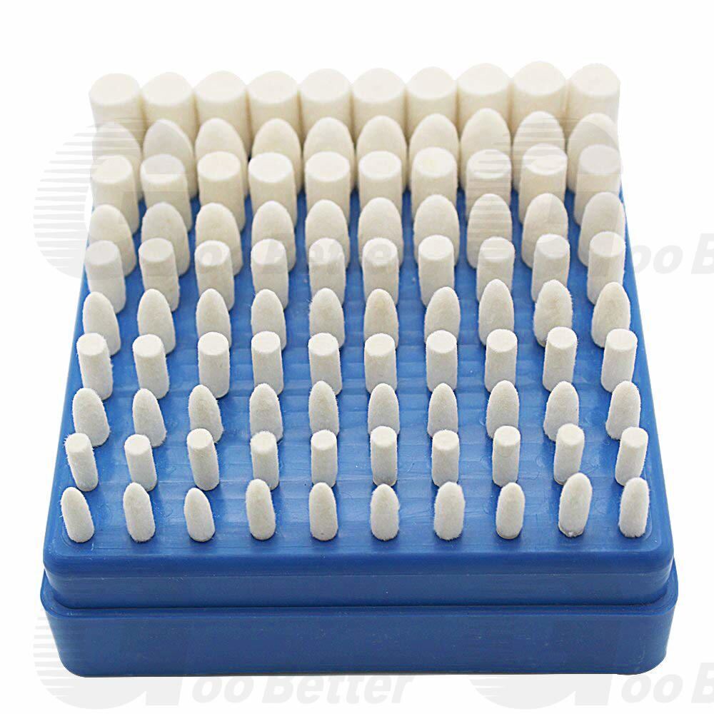 100Pcs Wool Felt Polishing Buffing Pad Waxing Wheel Rotary Tool Kit For Dremel - HomeDIYer