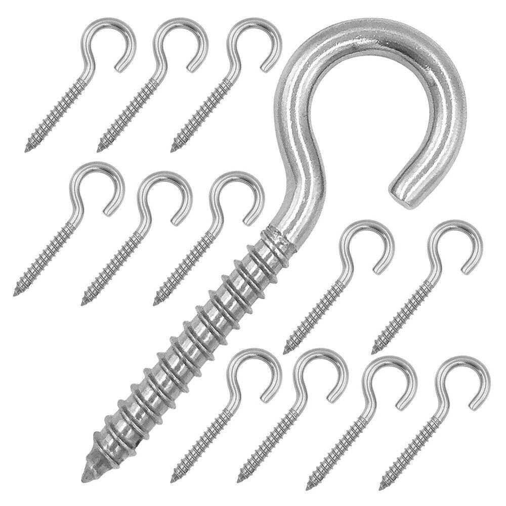 215pcs screw hooks hook screw half round hook screw steel galvanized bent - HomeDIYer