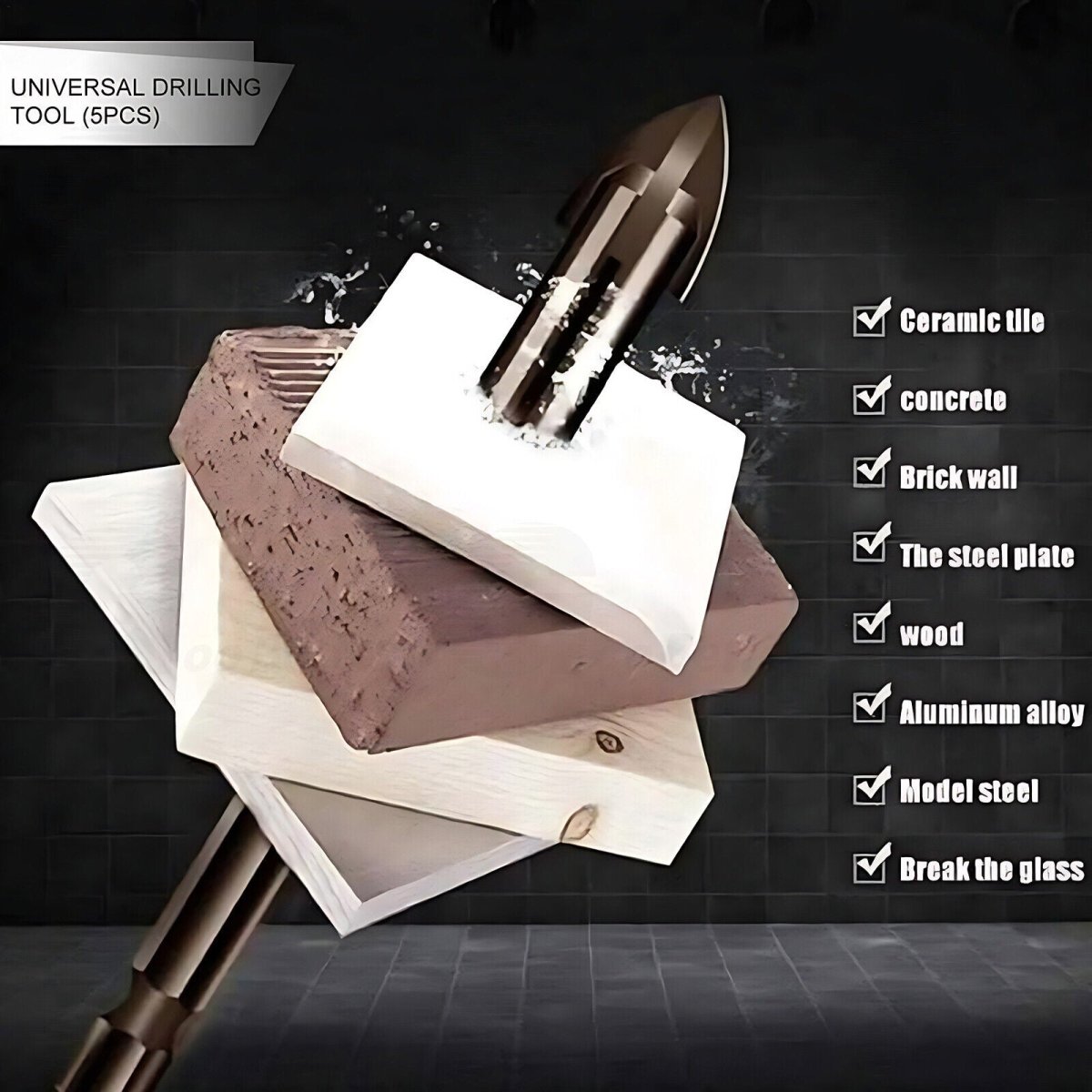 7PCS Drilling Tool Cross Alloy Drill Bits Set Hole Opening Efficient Universal - HomeDIYer