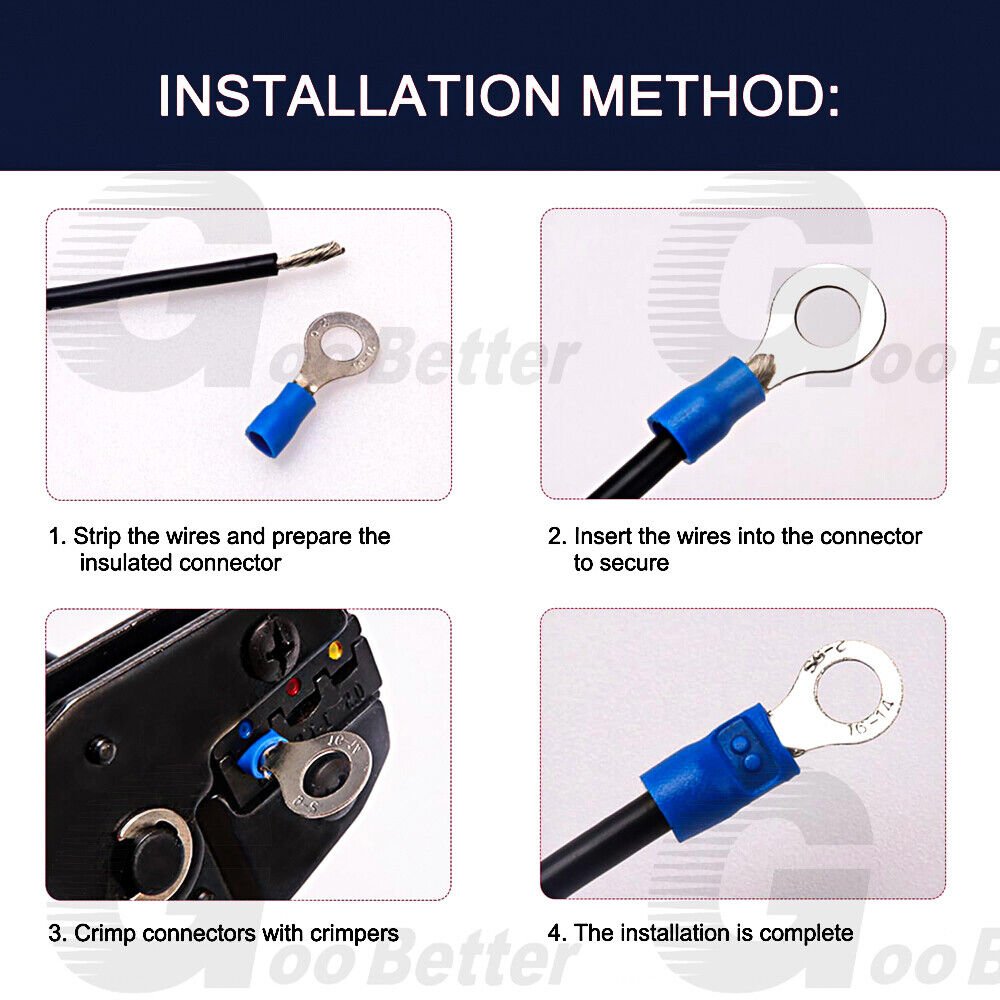 520Pcs Insulated Electrical Wire Splice Terminal Ring Spade Crimp Connector Kit - HomeDIYer