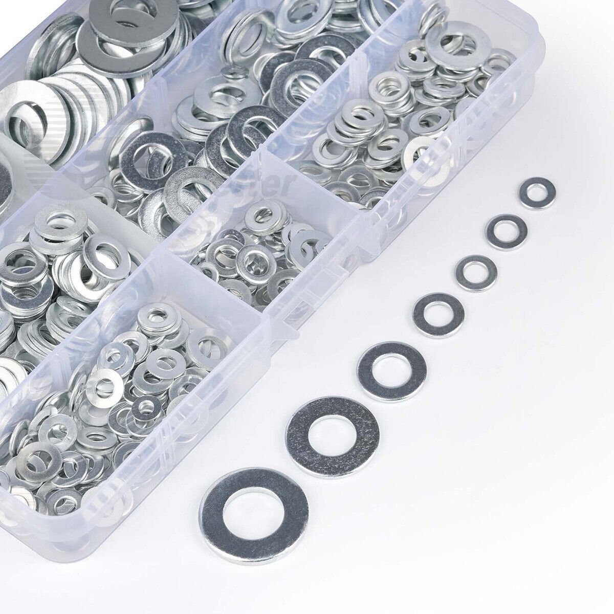 495Pcs M3 - M12 Flat Washers Assortment Zinc Plated For Metric Bolts & Screws Kit - HomeDIYer