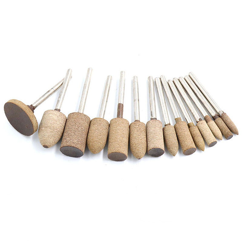 Wool Grinding Bit Buff Jade Stone Polishing 2.35/3mm Shank Dremel Rotary Tool