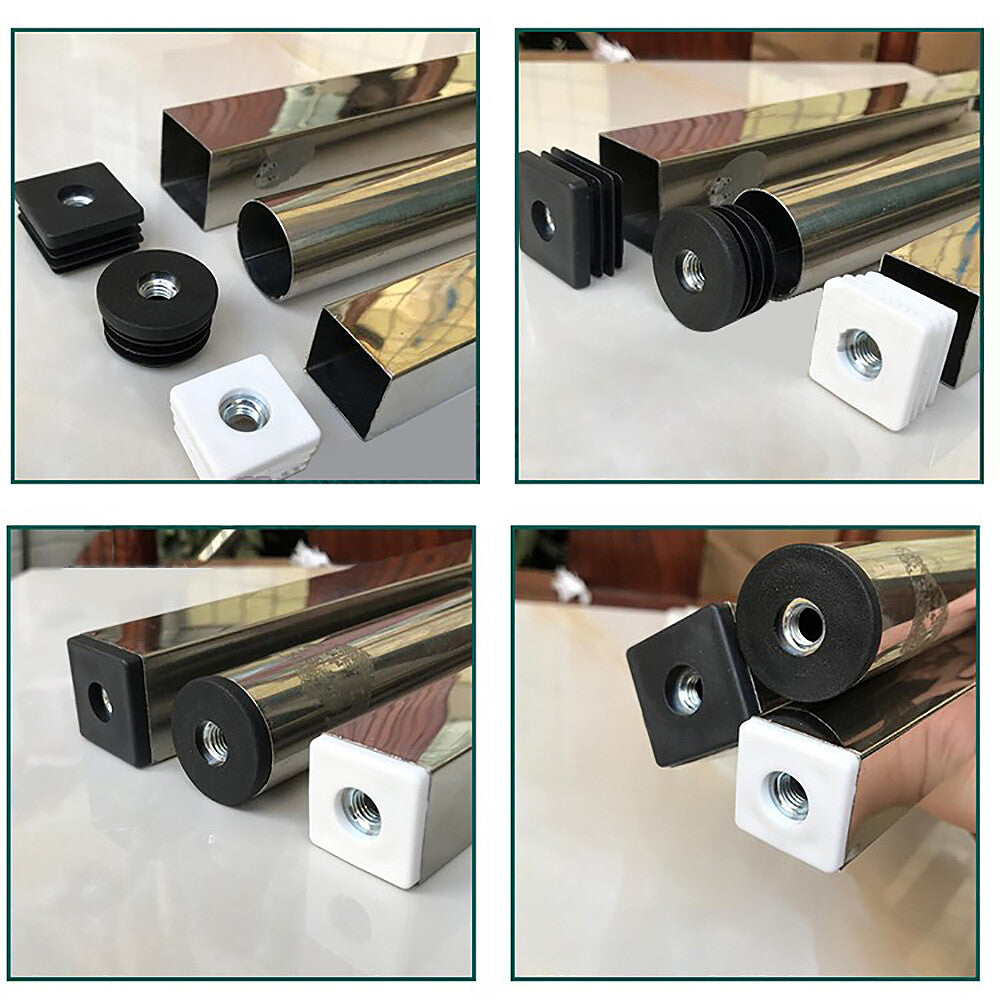 Rectangular Plugs With M6 / M8 / M10 Nut Hole Square Tube Plug Furniture Feet