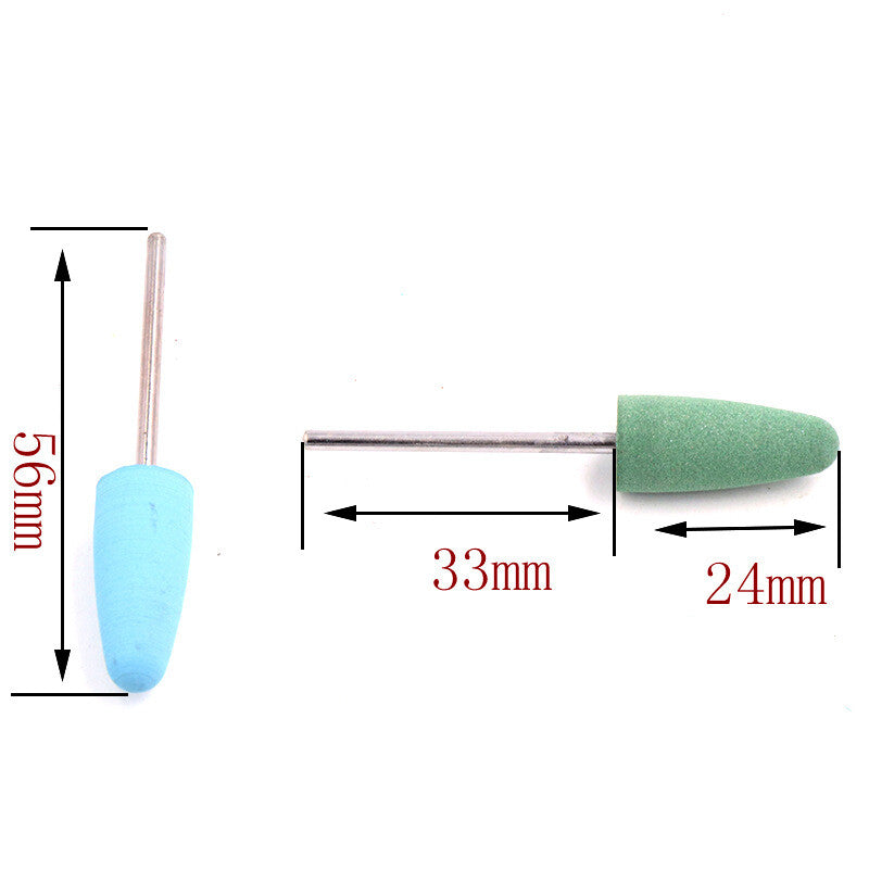 Bullet Polishing Wheel Rubber Fine Grit Buffing 4-10mm Sharp/Round 2.35mm Shank