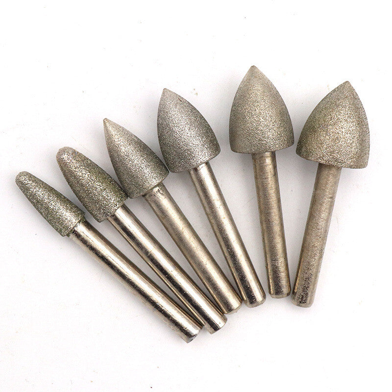 3/6mm Shank Bullet-shaped Diamond Grinding Head Diamond Mounted Points Polishing
