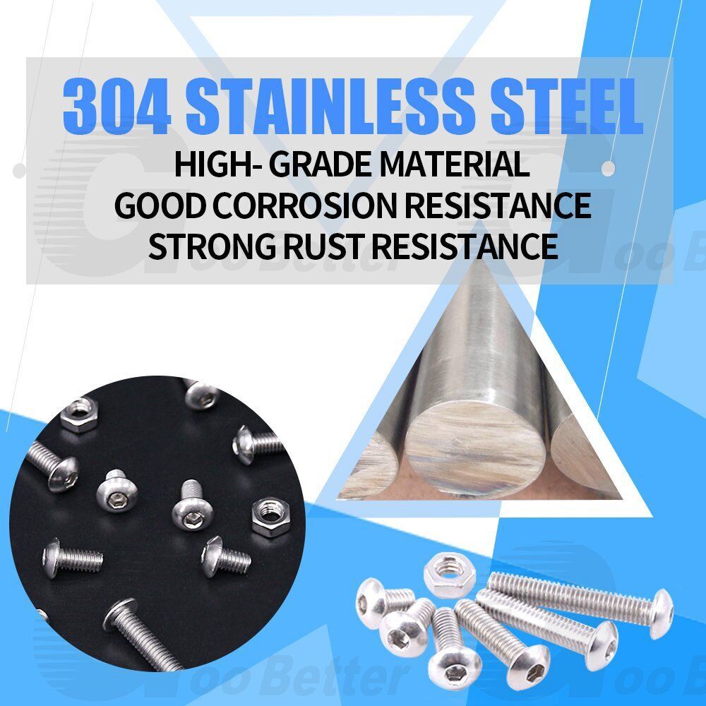 Button Head Socket Cap Screws Nut Assortment Kit Allen Hex Bolt Stainless Steel - HomeDIYer