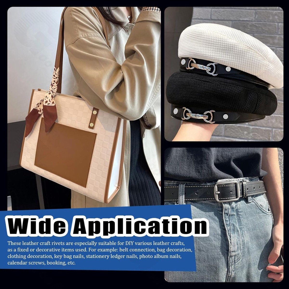 90pcs M5 Chicago Screw Set Binding Rivets Studs for Leather Craft Nickel Plating - HomeDIYer