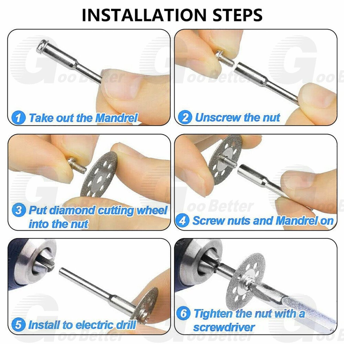 50pcs Diamond Cutting Wheel For Dremel Rotary Tool Die Grinder Metal Cut Off Disc - HomeDIYer