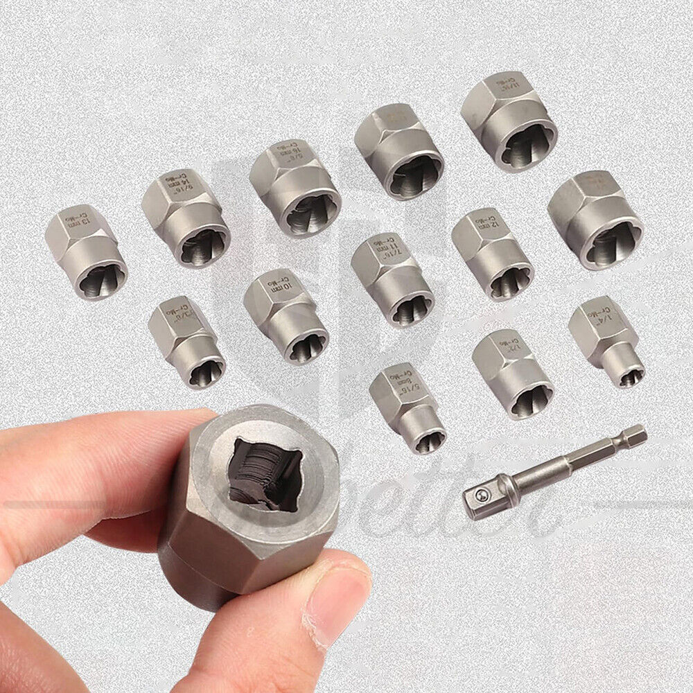 14Pcs Impact Bolt & Nut Remover Set Screw Bolt Nuts Extractor Socket Set Tool - HomeDIYer