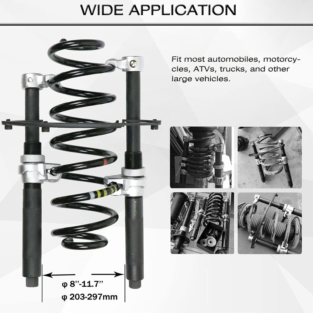 Heavy Duty Coil Spring Set Compressor Strut Suspension Clamp With Safety Bracket - HomeDIYer
