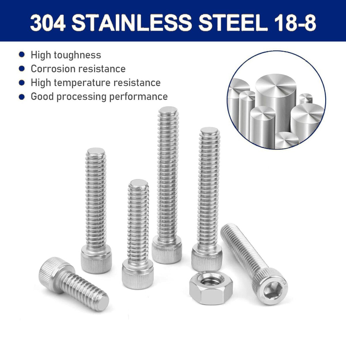 500 Pcs Allen Bolts and Nuts Assorted Set Button Head Hex Screws Stainless Steel - HomeDIYer