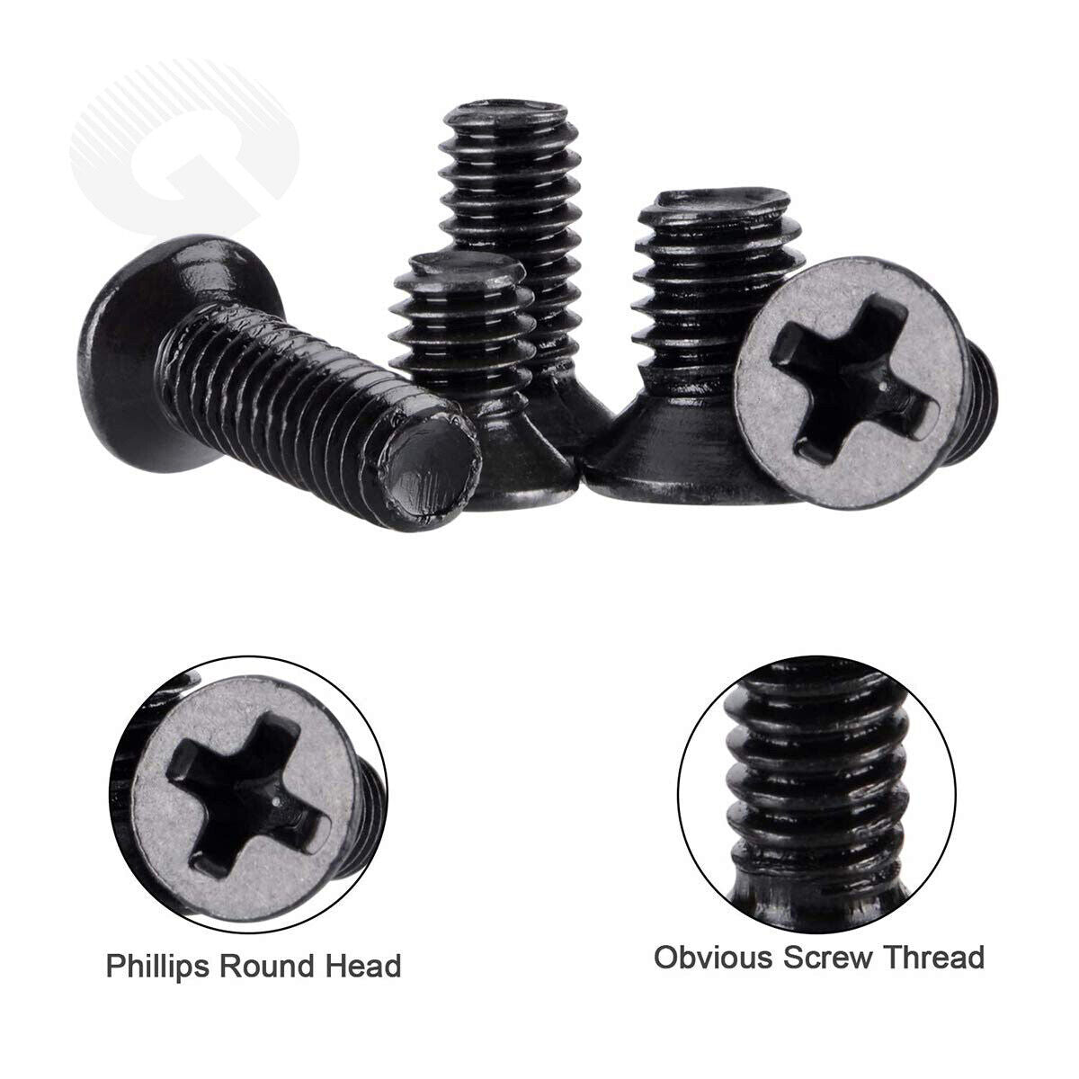 300Pcs M2/M2.5/M3 Cross Head Countersunk Screw Black Set for Computers Notebooks - HomeDIYer