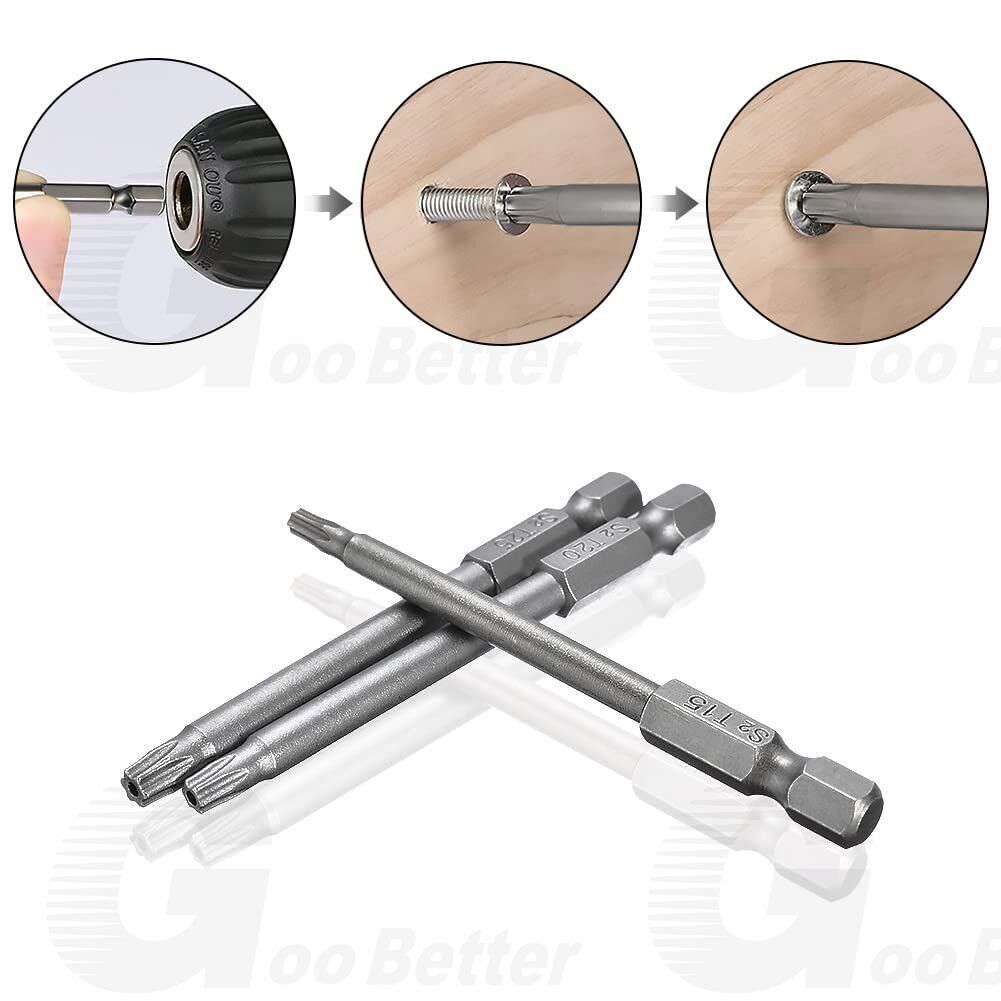 11pcs Magnetic Head Torx Screwdriver Bit Set T6 - T40 Security Tamper Proof Star - HomeDIYer