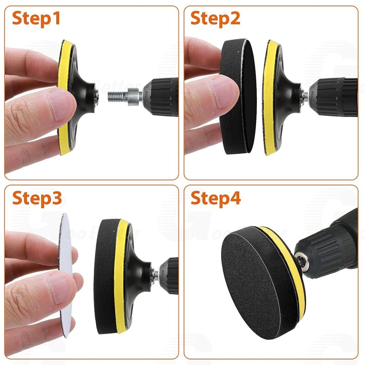 103Pcs 3 inch Sanding Discs Foam Buffing Polishing Sponge Sander Buffer Pad Kit - HomeDIYer