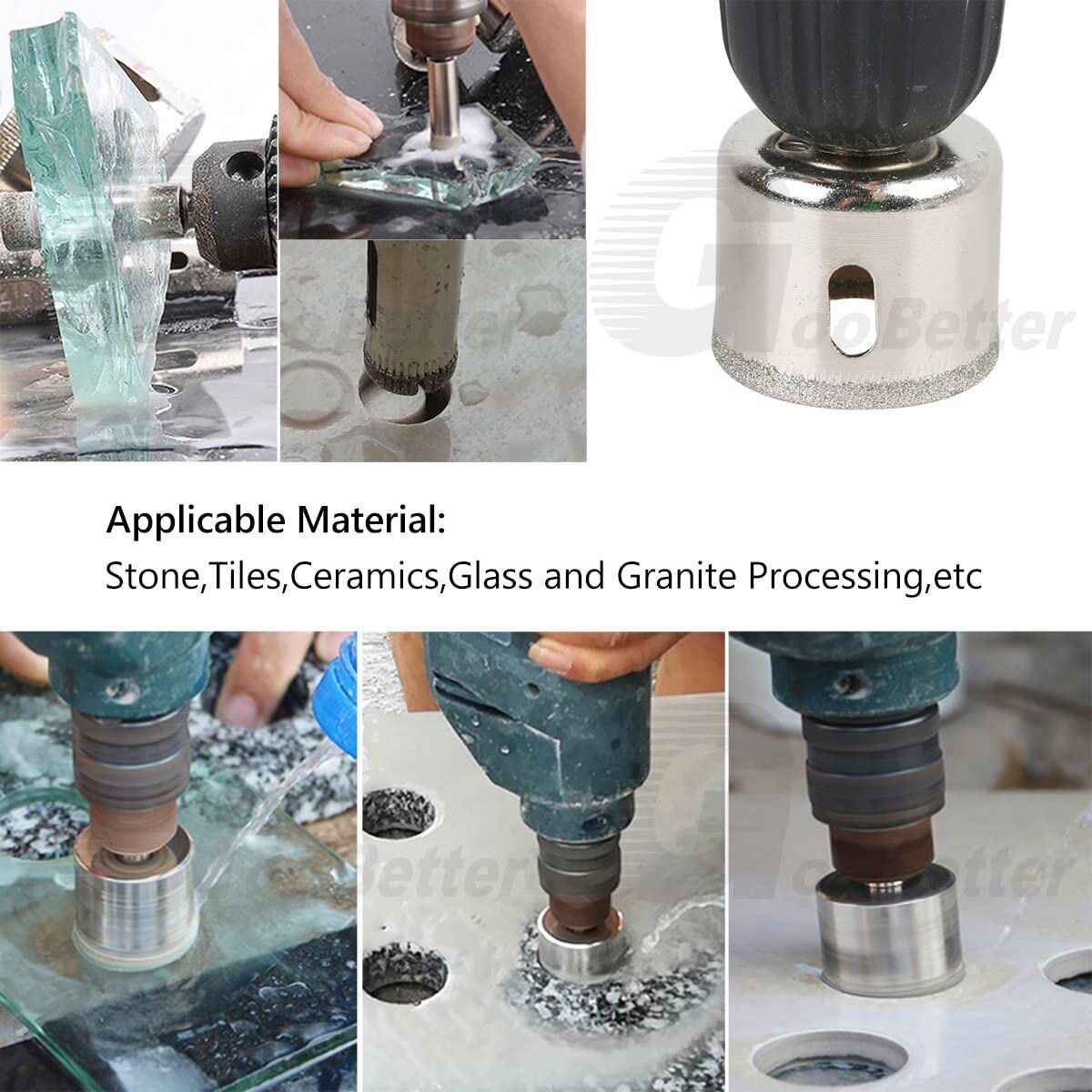 6mm - 32mm Diamond Hole Saw Kit Drill Bits Set Cutter Glass Ceramic Tile Porcelain - HomeDIYer