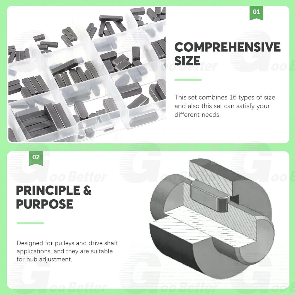175pc Sae Keystock Bar Assortment Lock Pulleys Gears Square Key Stock Keyway Set - HomeDIYer