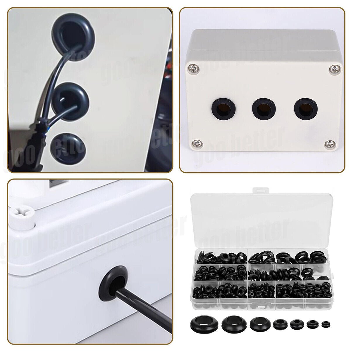 260pcs grommets cable grommets cable grommet rubber grommet assortment set - HomeDIYer