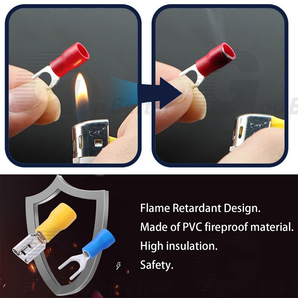 520Pcs Insulated Electrical Wire Splice Terminal Ring Spade Crimp Connector Kit - HomeDIYer