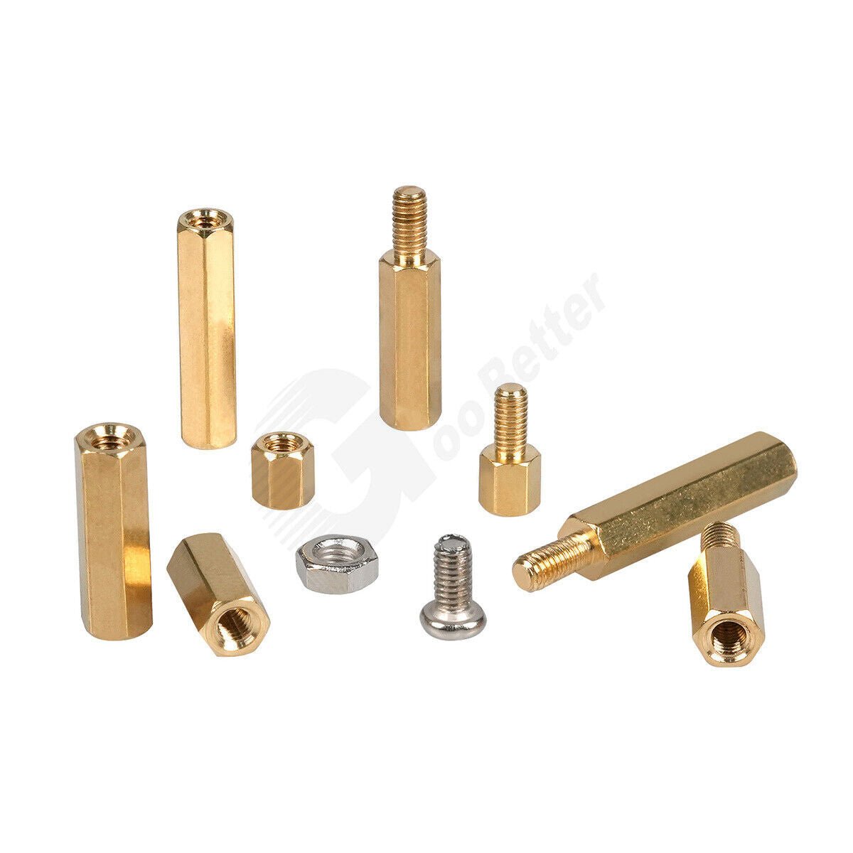120Pcs M3 Male Female Brass Hex Column Standoff Spacer PCB Board Screw Nut Kit - HomeDIYer