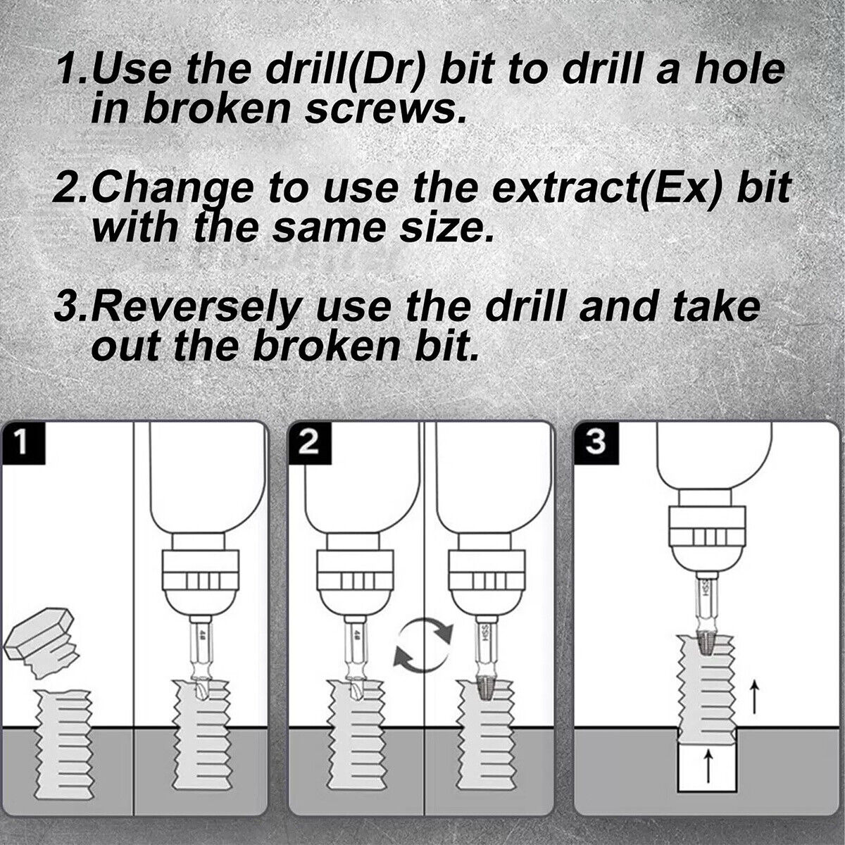 22Pcs Damaged Screw Extractor Speed Out Drill Bits Tool Set Broken Bolt Remover - HomeDIYer