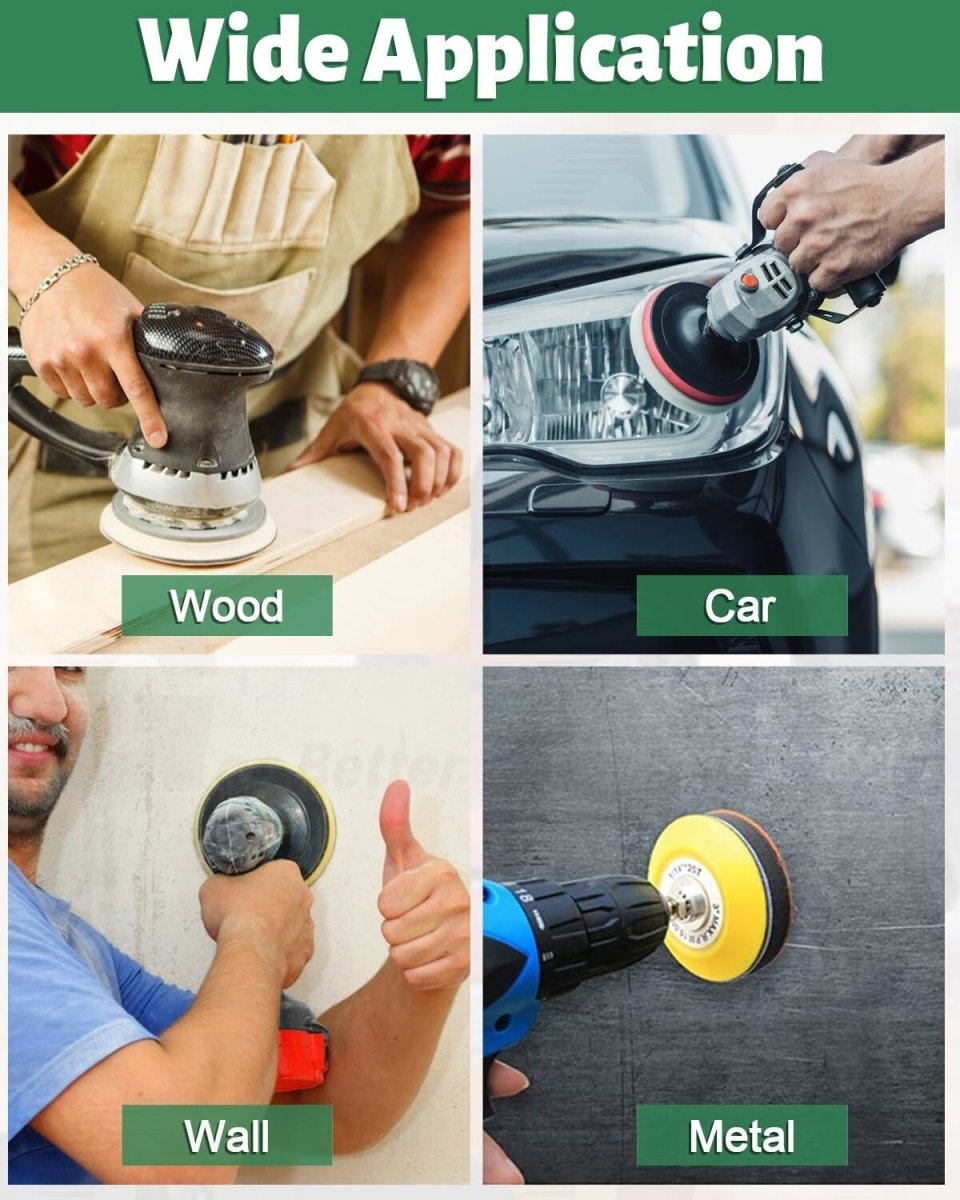 5 Inch 400 - 2000 Grit Sanding Discs Hook Loop Orbital Sander Paper,Interface Pad - HomeDIYer