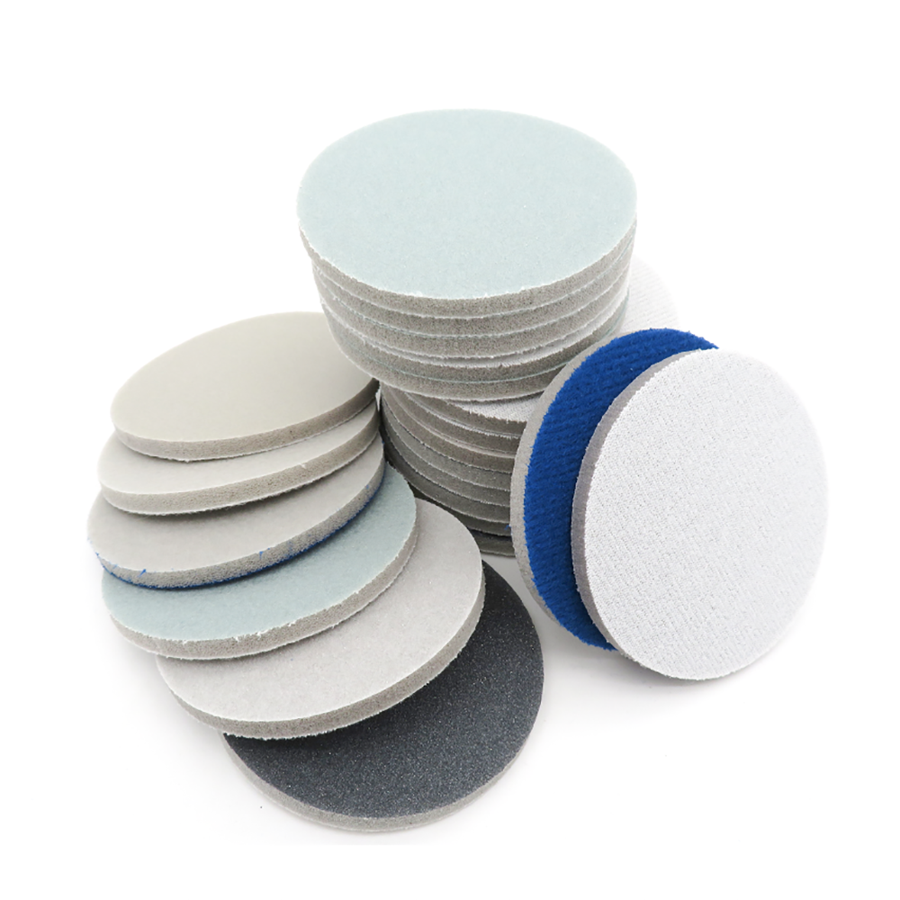 3" 75mm Sponge Foam Hook Loop Sandpaper Wet / Dry Sanding Pad Disc 300#-3000#